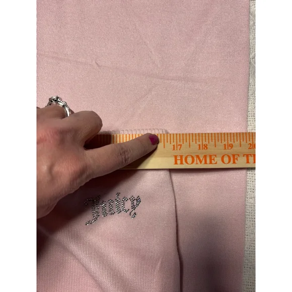 NWT Juicy Couture "Whisper" Baby Pink Bling Rhinstone Logo Knit Tracksuit Sz XL - Picture 8 of 10
